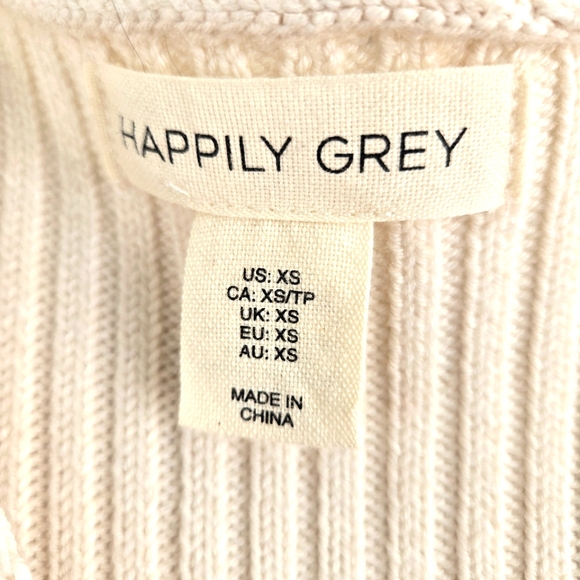 Cream Ribbed Button-Down Dress - Picture 2 of 4